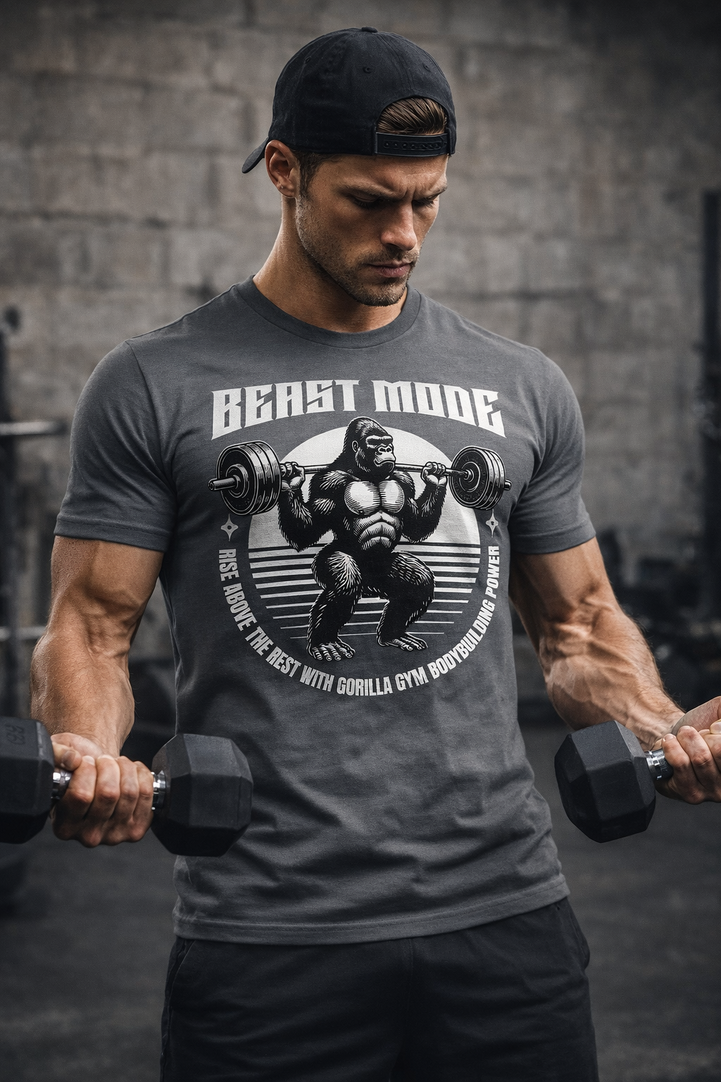 Men's Beast Mode GYM Motivation Classic Crew T-Shirt