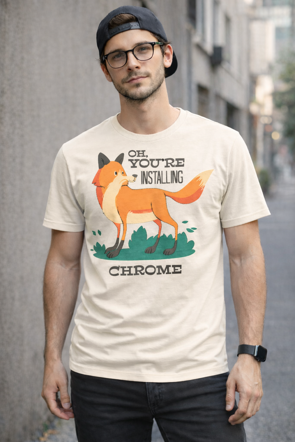 Men's “Oh, You’re Installing Chrome” Classic Crew T-Shirt