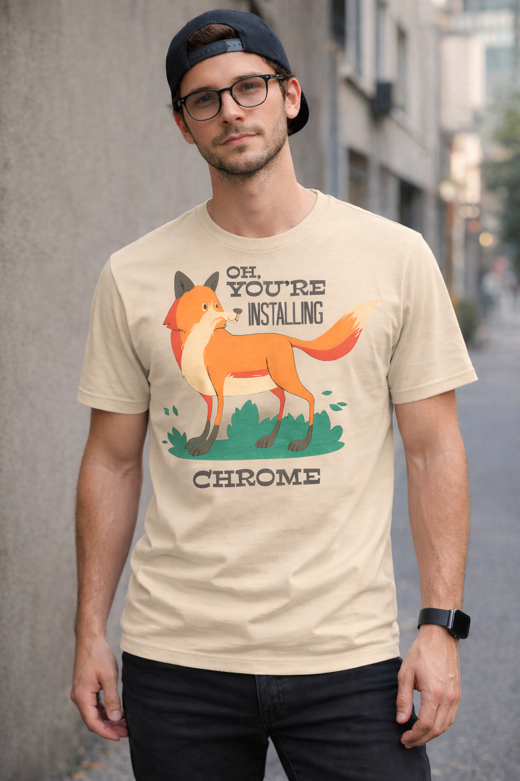 Men's  “Oh, You’re Installing Chrome” Classic Crew T-Shirt