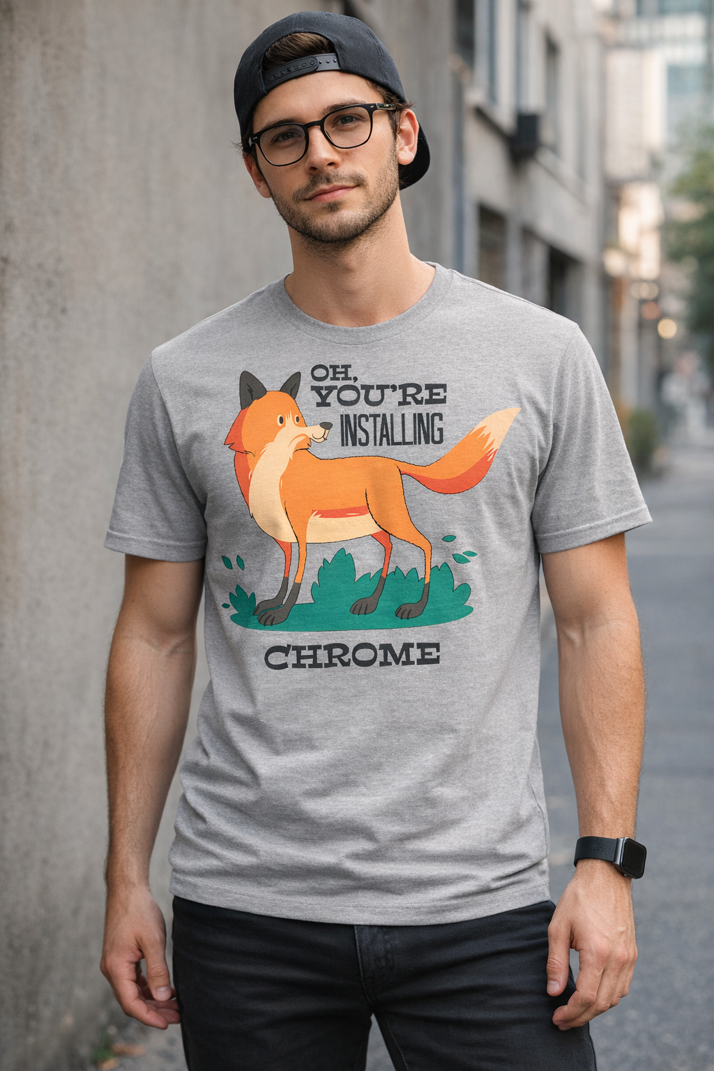 Men's  “Oh, You’re Installing Chrome” Classic Crew T-Shirt