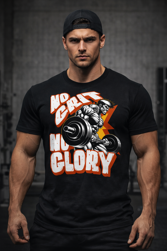 Men's No Grit No Glory GYM Motivation Classic Crew T-Shirt