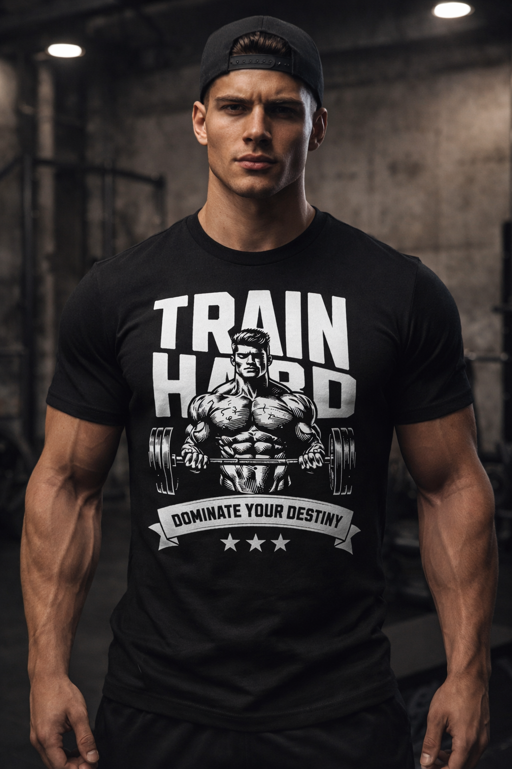 Men's Train Hard GYM Motivation Classic Crew T-Shirt